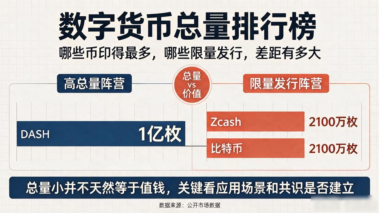 数字货币总量排行榜：哪些币印得最多，哪些限量发行，差距有多大