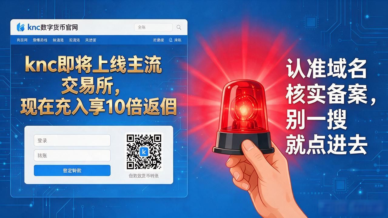 knc数字货币官网怎么找？认准域名核实备案，别一搜就点进去
