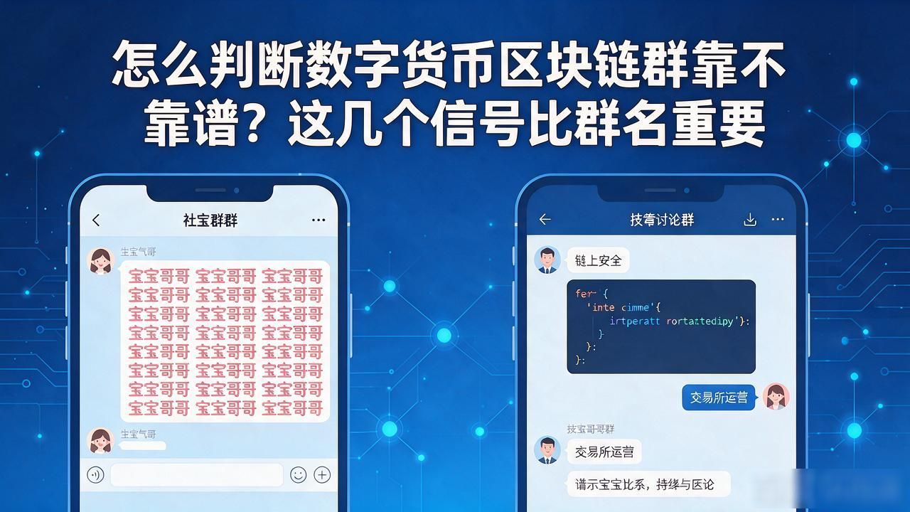 怎么判断数字货币区块链群靠不靠谱？这几个信号比群名重要