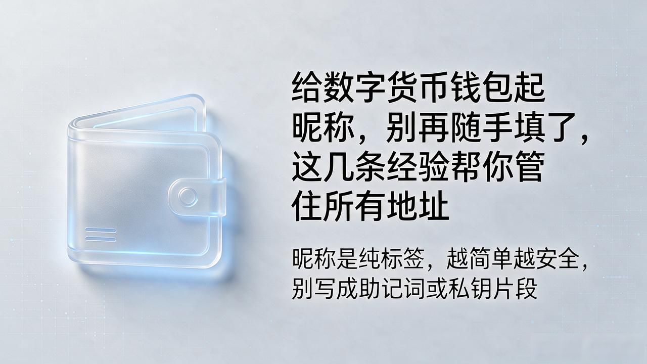 给数字货币钱包起昵称，别再随手填了，这几条经验帮你管住所有地址